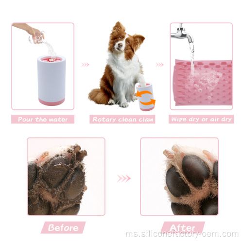 Silicone Portable Pet Dirty Claw Cuping Cawan